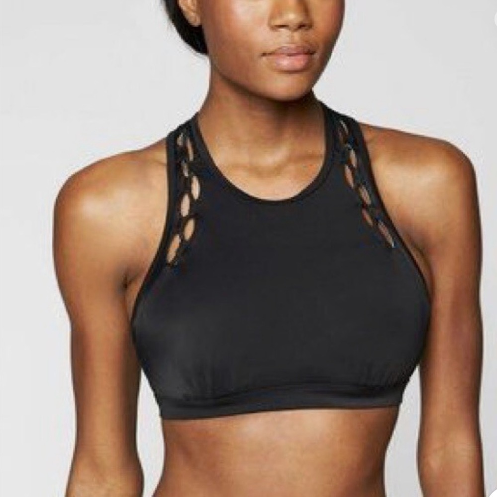 Athleta Black Cutout swim top